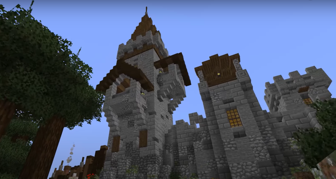 minecraft square medieval tower